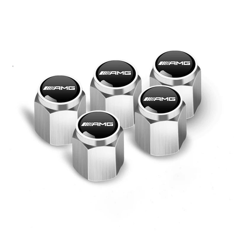 Bouchon Valve Mercedes AMG métal argent - vue de face - Becquet Voiture