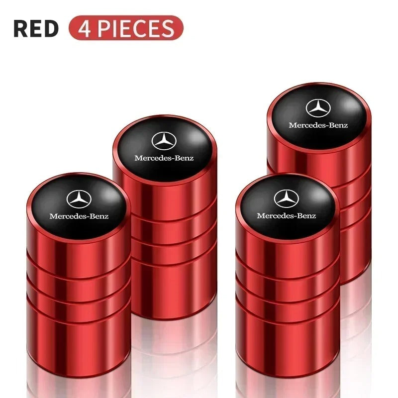Bouchon Valve Mercedes Benz Rond Rouge - vue de face - Becquet Voiture