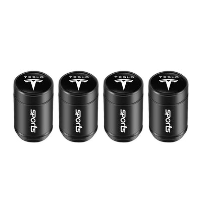 Bouchon Valve Tesla Aluminium Noir - vue de profil - Becquet Voiture