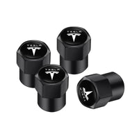 Bouchon Valve Tesla Métal Noir - vue de face - Becquet Voiture