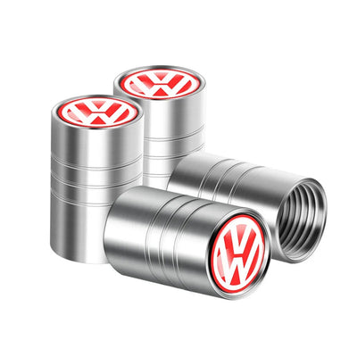 Bouchon Valve Volkswagen Aluminium argent - vue arrière - Becquet Voiture