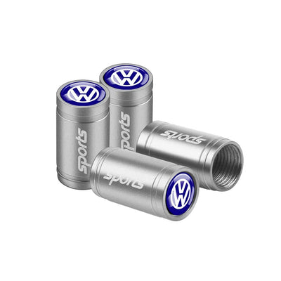 Bouchon Valve Volkswagen Aluminium argent - vue de dessus - Becquet Voiture