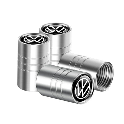Bouchon Valve Volkswagen Aluminium argent - vue de face - Becquet Voiture