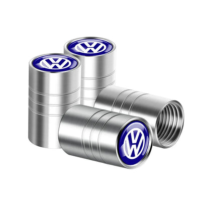 Bouchon Valve Volkswagen Aluminium argent - vue de profil - Becquet Voiture