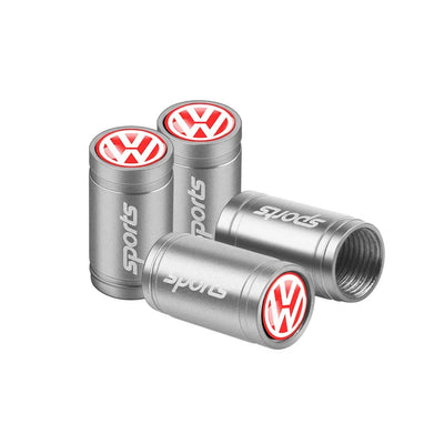 Bouchon Valve Volkswagen Aluminium argent - vue rapprochée - Becquet Voiture