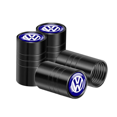 Bouchon Valve Volkswagen Aluminium noir - vue arrière - Becquet Voiture