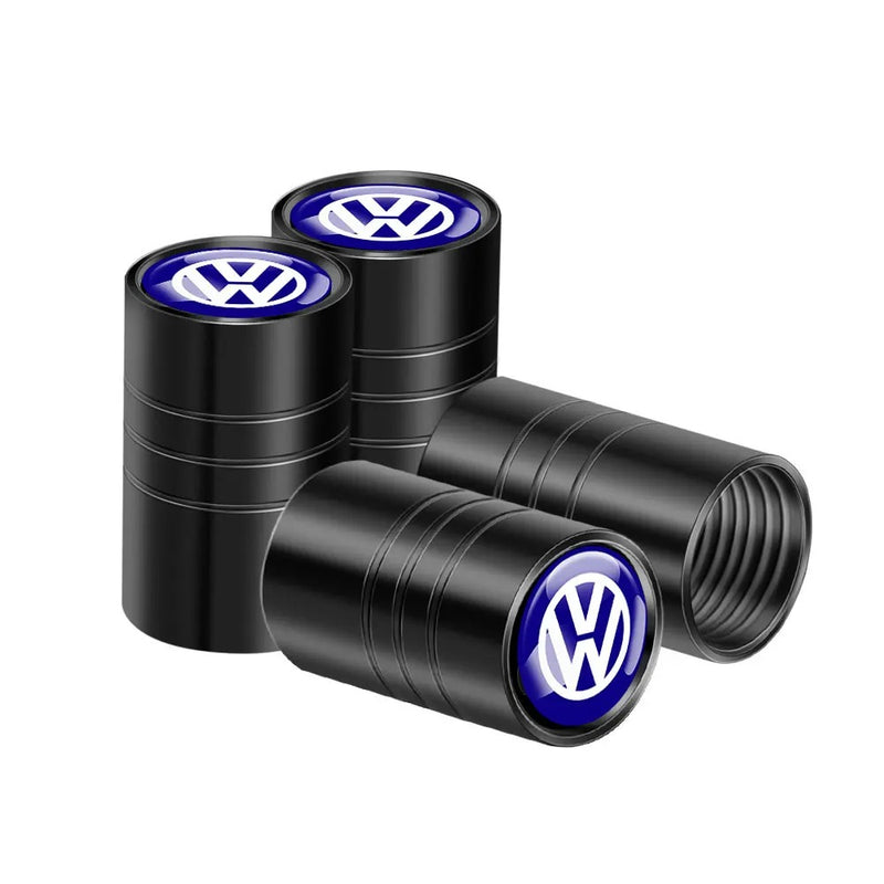 Bouchon Valve Volkswagen Aluminium noir - vue arrière - Becquet Voiture