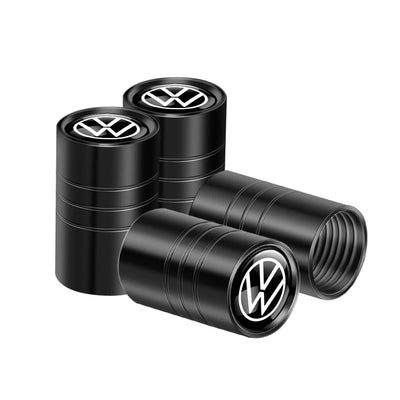 Bouchon Valve Volkswagen Aluminium noir - vue de face - Becquet Voiture