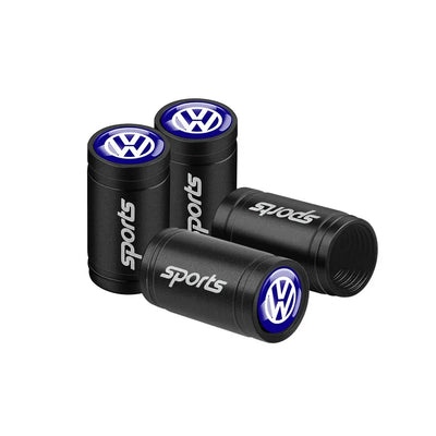 Bouchon Valve Volkswagen Aluminium noir - vue de profil 2 - Becquet Voiture