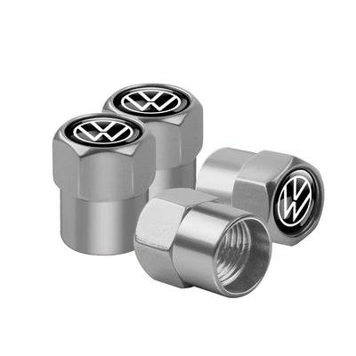 Bouchon Valve Volkswagen métal argent - vue arrière - Becquet Voiture