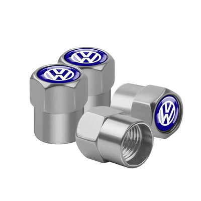 Bouchon Valve Volkswagen métal argent - vue de face - Becquet Voiture