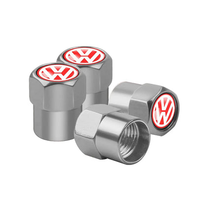 Bouchon Valve Volkswagen métal argent - vue de profil - Becquet Voiture