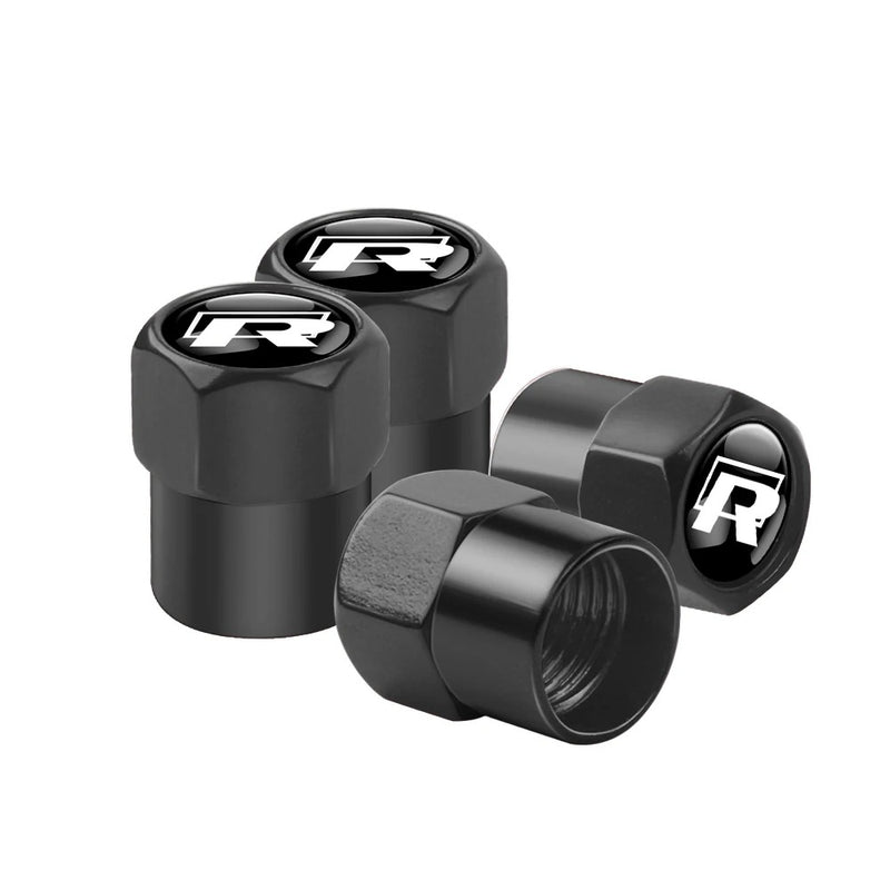 Bouchon Valve Volkswagen métal noir - installé sur véhicule - Becquet Voiture