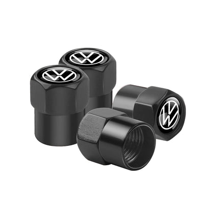 Bouchon Valve Volkswagen métal noir - vue de face - Becquet Voiture