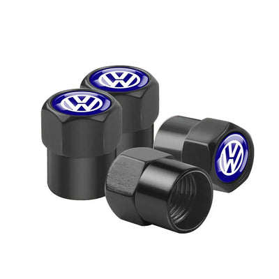 Bouchon Valve Volkswagen métal noir - vue de profil - Becquet Voiture