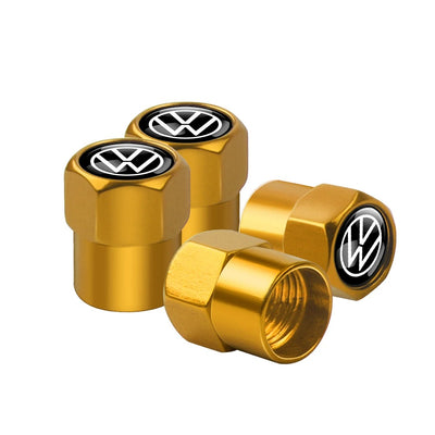 Bouchon Valve Volkswagen métal orange - vue arrière - Becquet Voiture