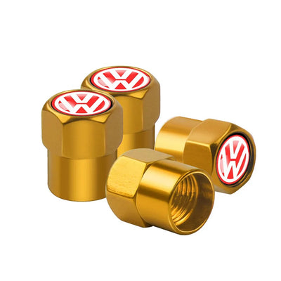 Bouchon Valve Volkswagen métal orange - vue de profil - Becquet Voiture