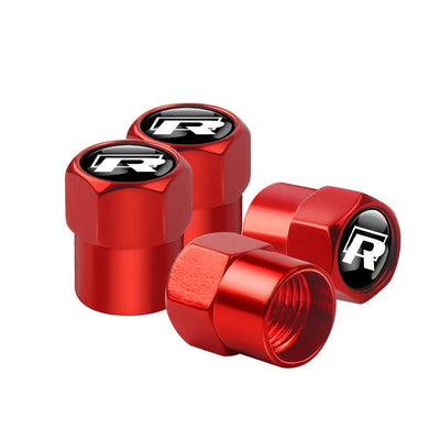Bouchon Valve Volkswagen métal rouge - installé sur véhicule - Becquet Voiture
