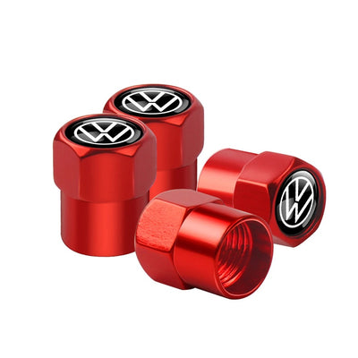 Bouchon Valve Volkswagen métal rouge - vue arrière - Becquet Voiture