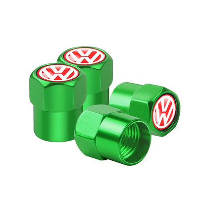 Bouchon Valve Volkswagen métal vert - vue de profil - Becquet Voiture