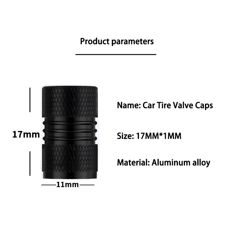 Lamborghini Urus Gallardo Metal Valve Caps 4 Pieces - fitted on vehicle - Becquet Voiture