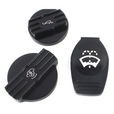 Bouchons Moteur Noirs VW Golf 6 GTI R Scirocco - vue de dessus - Becquet Voiture