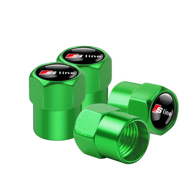Bouchons Valve Audi RS S-line Aluminium - vue arrière 2 - Becquet Voiture