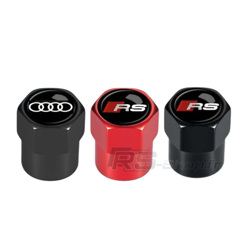 Bouchons Valve Audi RS S-line Aluminium - vue de face - Becquet Voiture