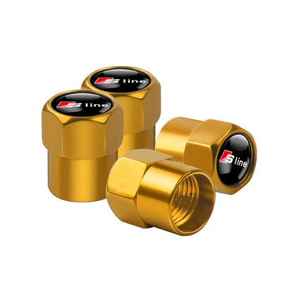Bouchons Valve Audi RS S-line Aluminium - vue de profil 2 - Becquet Voiture