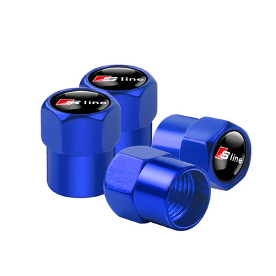 Bouchons Valve Audi RS S-line Aluminium - vue de trois-quarts 2 - Becquet Voiture
