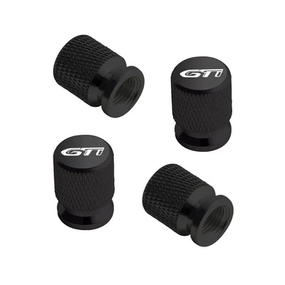 Bouchons Valve Peugeot GTI Aluminium Noir Chrome - en situation - Becquet Voiture