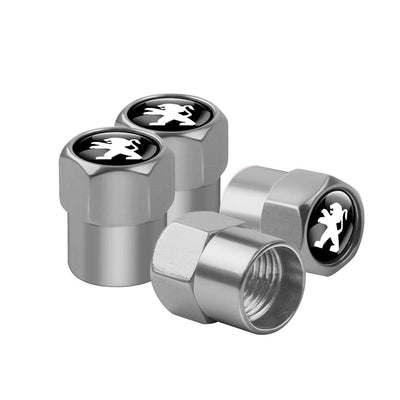 Bouchons Valve Peugeot GTI Aluminium Noir Chrome - installé sur véhicule - Becquet Voiture