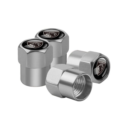 Bouchons Valve Peugeot GTI Aluminium Noir Chrome - vue de trois-quarts - Becquet Voiture