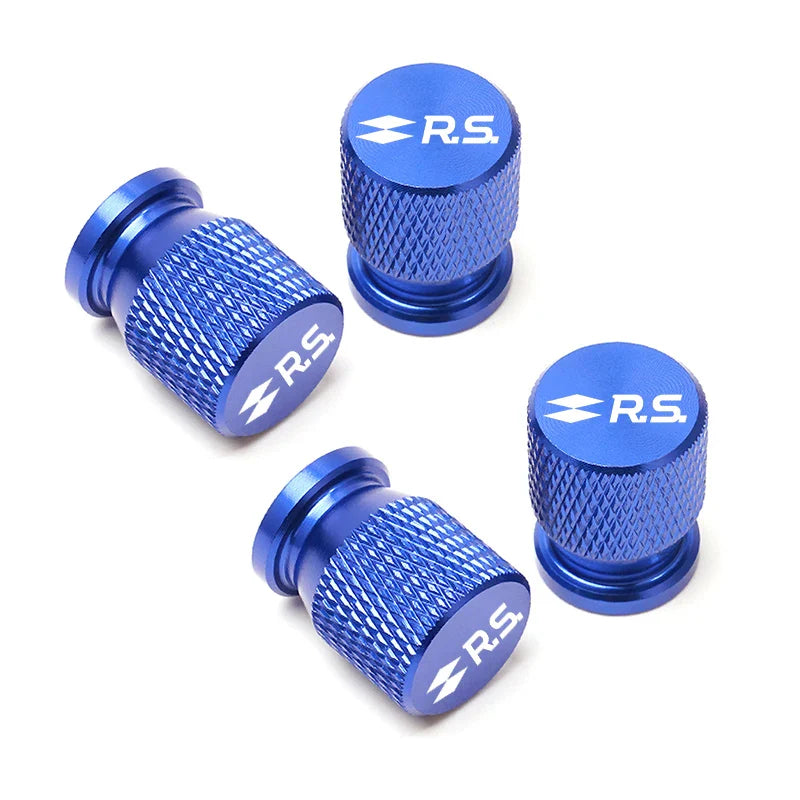 Bouchons Valve Renault Sport RS Aluminium Lot 4 - packshot studio - Becquet Voiture