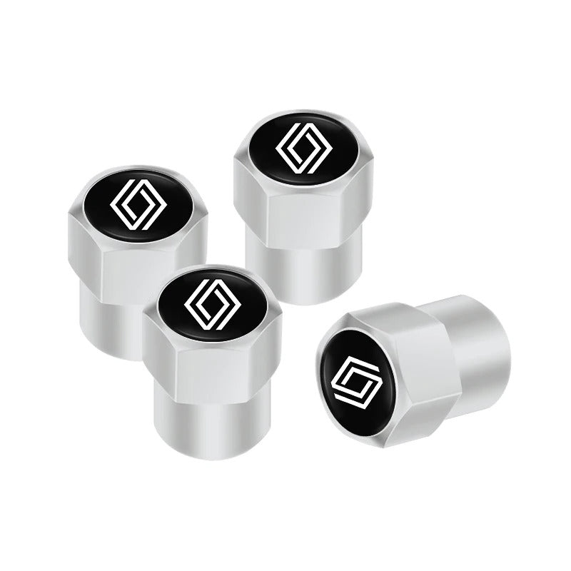 Bouchons Valve Renault Sport RS Aluminium Lot 4 - vue de dessus - Becquet Voiture