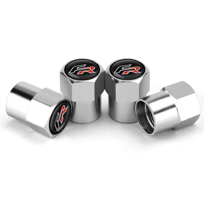 Bouchons Valve SEAT FR Aluminium 4 Pièces - vue de dessus - Becquet Voiture