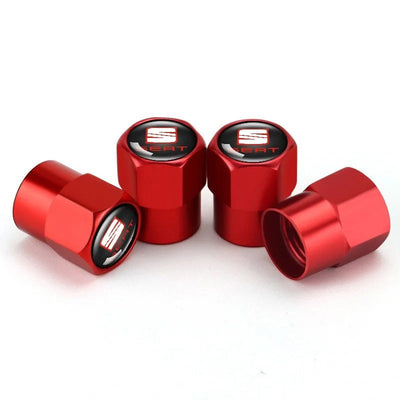 Bouchons Valve SEAT FR Aluminium 4 Pièces - vue de trois-quarts - Becquet Voiture