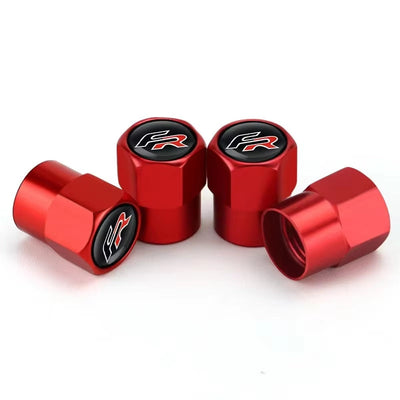 Bouchons Valve SEAT FR Aluminium 4 Pièces - vue rapprochée - Becquet Voiture