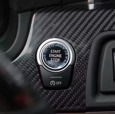 Bouton Démarrage Start/Stop Cristal BMW Série 5 F10 - vue de trois-quarts - Becquet Voiture