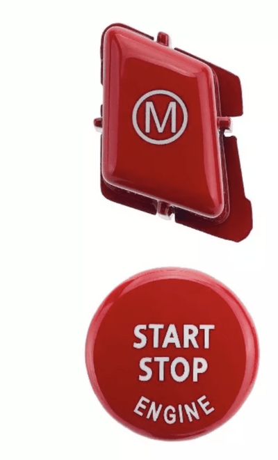 Bouton Démarrage Start Stop Performance Rouge BMW Série 3 E92 - vue arrière - Becquet Voiture
