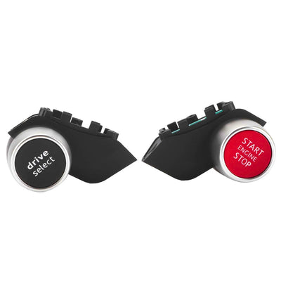 Bouton Start Modes Audi R8 Noir Chrome - vue de profil - Becquet Voiture