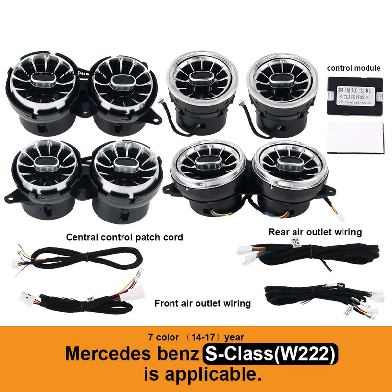 Buse de Turbine Lumière d'Ambiance Mercedes Classe C E S - vue rapprochée - Becquet Voiture