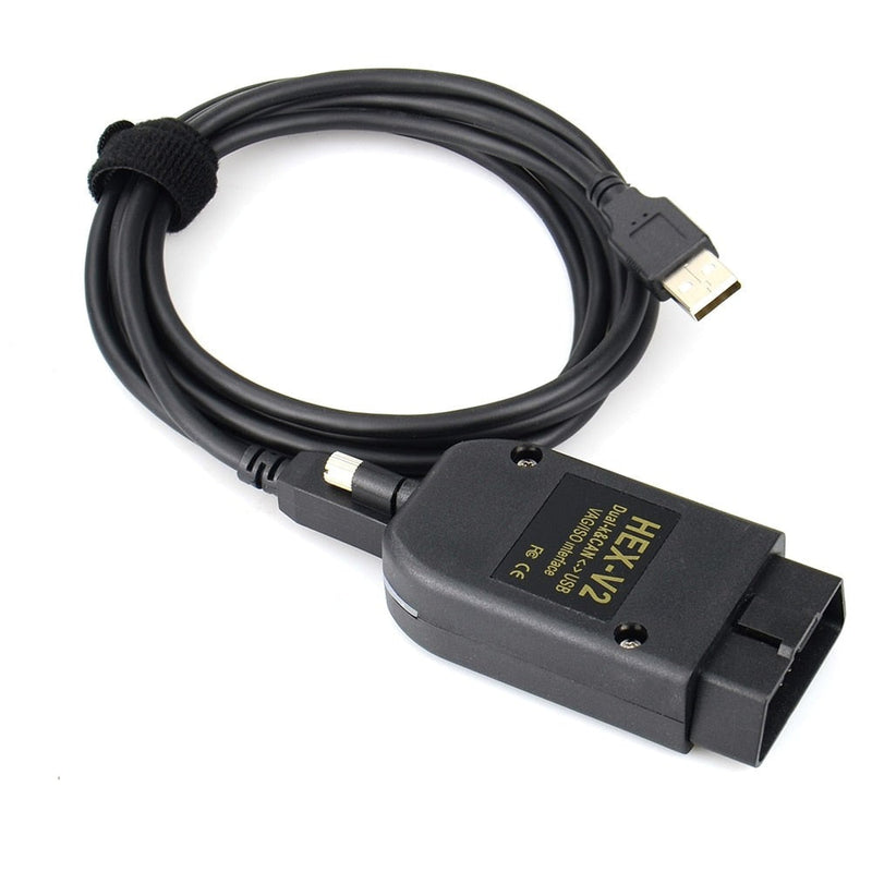 VCDS HEX V2 VAG COM OBD Diagnostic Cable French English - fitted on vehicle - Becquet Voiture