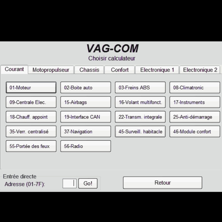 VCDS HEX V2 VAG COM OBD Diagnostic Cable French English - rear view - Becquet Voiture