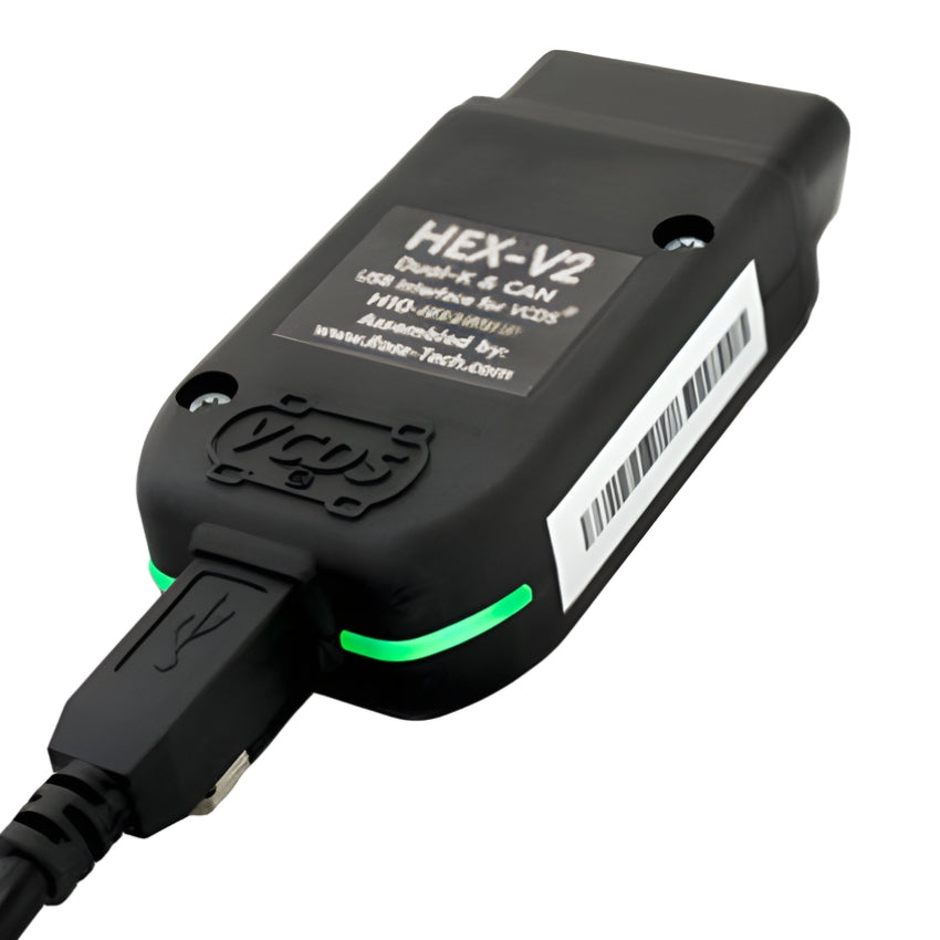 Câble Diagnostic VCDS HEX V2 VAG COM OBD Français Anglais - vue de face - Becquet Voiture
