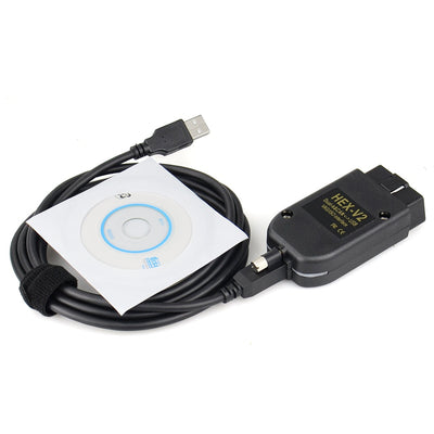 Câble Diagnostic VCDS HEX V2 VAG COM OBD Français Anglais - vue de trois-quarts - Becquet Voiture