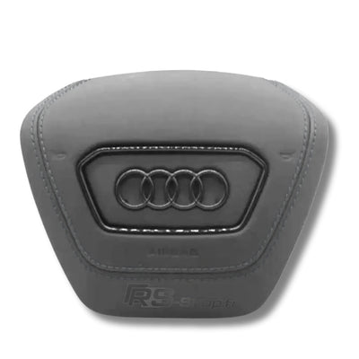 Cache Airbag Audi A6 C8 Alcantara Cuir Coutures - packshot studio - Becquet Voiture
