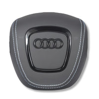 Cache Airbag Audi B7 Cuir Alcantara Surpiqure - détail du montage - Becquet Voiture