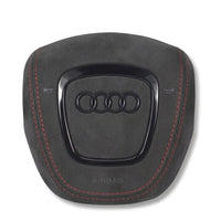 Cache Airbag Audi B7 Cuir Alcantara Surpiqure - en situation - Becquet Voiture
