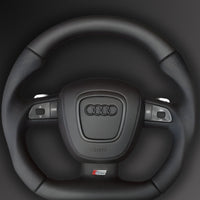 Cache Airbag Audi B7 Cuir Alcantara Surpiqure - installé sur véhicule - Becquet Voiture